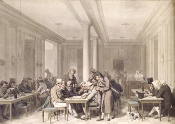Innenansicht eines Pariser Cafés, ca. 1815